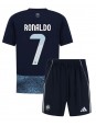Al-Nassr Cristiano Ronaldo #7 Replika Borta Kläder Barn 2025-26 Kortärmad (+ byxor)